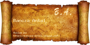 Bancza Antal névjegykártya
